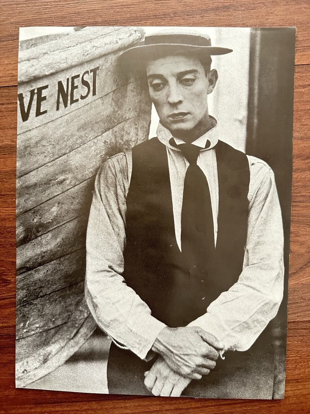 Buster Keaton The Love Nest 1923 Vintage 1975 Silent Clowns Book Plate 9x12.5